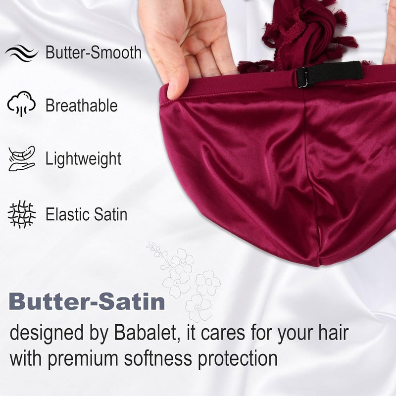 Babalet Store طرحة هالو للرجال والنساء بطانة ساتان ديراج أغطية رأس قبعة جمجمة مسبقة الربط مع خيوط ضفيرة قبعة عتيقة ملتوية - Image 2